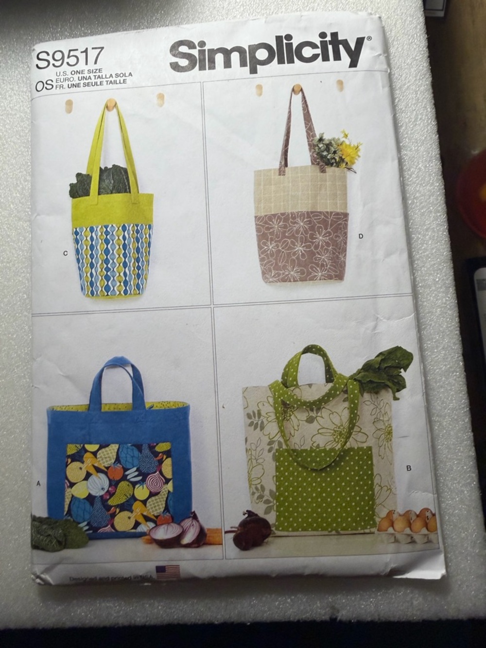 Simplicity  Pattern S9517  Shopping Bags  Assorted Styles and Assorted Sizes NEW